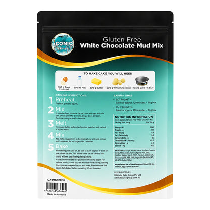 White Chocolate Gluten Free White Mud Mix 1kg - Iconic Cake Art