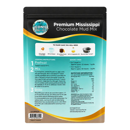 Chocolate Premium Mississippi Mud Mix 1kg - Iconic Cake Art