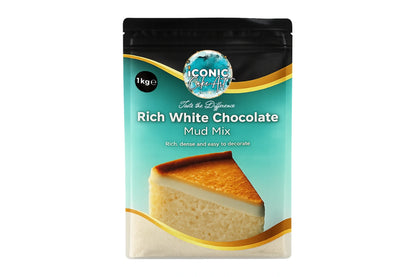 White Rich Mud Cake Mix Premium 1kg - Iconic Cake Art