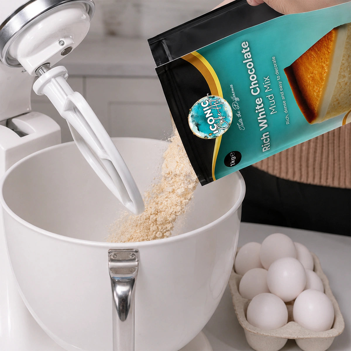 White Rich Mud Cake Mix Premium 1kg - Iconic Cake Art