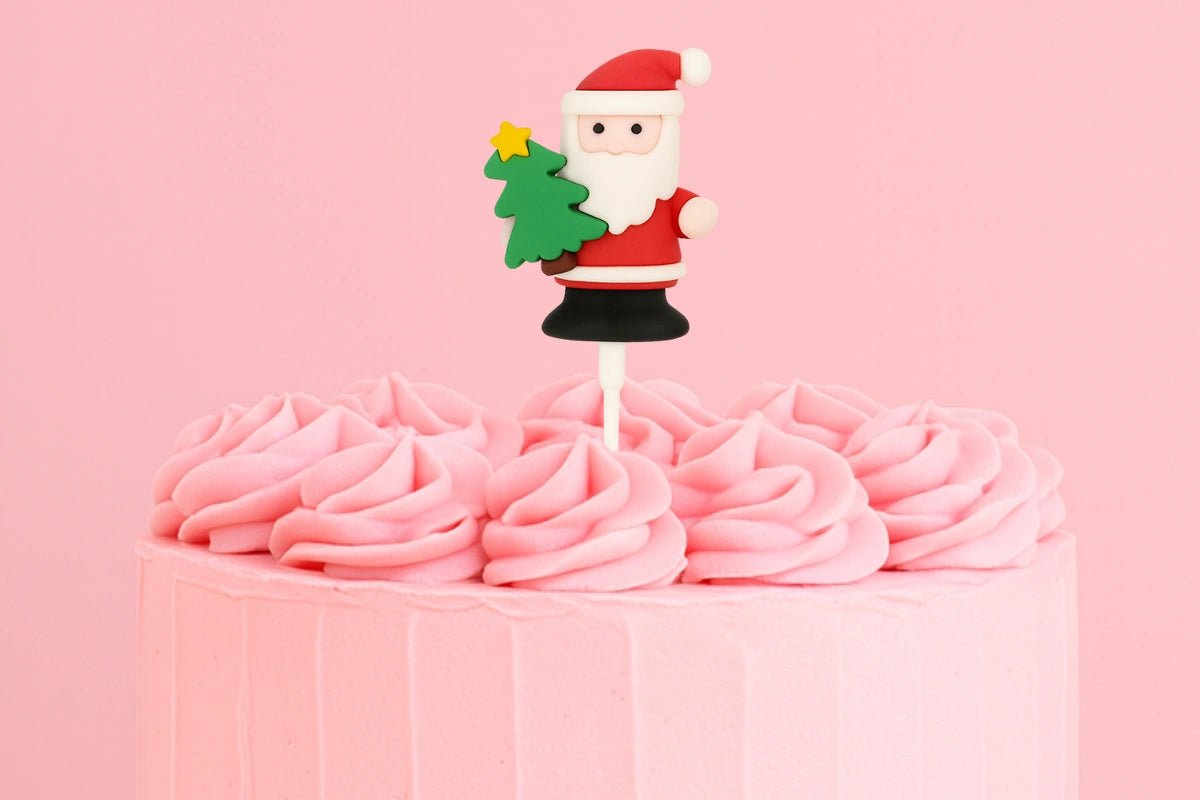 Festive Santa Toppers (6 Pack) - Iconic Cake Art