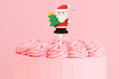 Festive Santa Toppers (6 Pack) - Iconic Cake Art