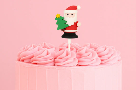 Festive Santa Toppers (6 Pack) - Iconic Cake Art