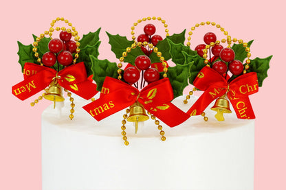 Holly Wreath Toppers (6 Pack) - Iconic Cake Art