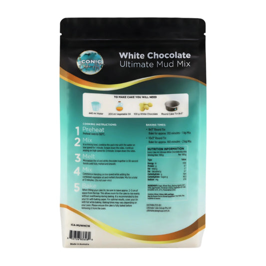 Chocolate White Ultimate Mud Mix 1kg - Iconic Cake Art