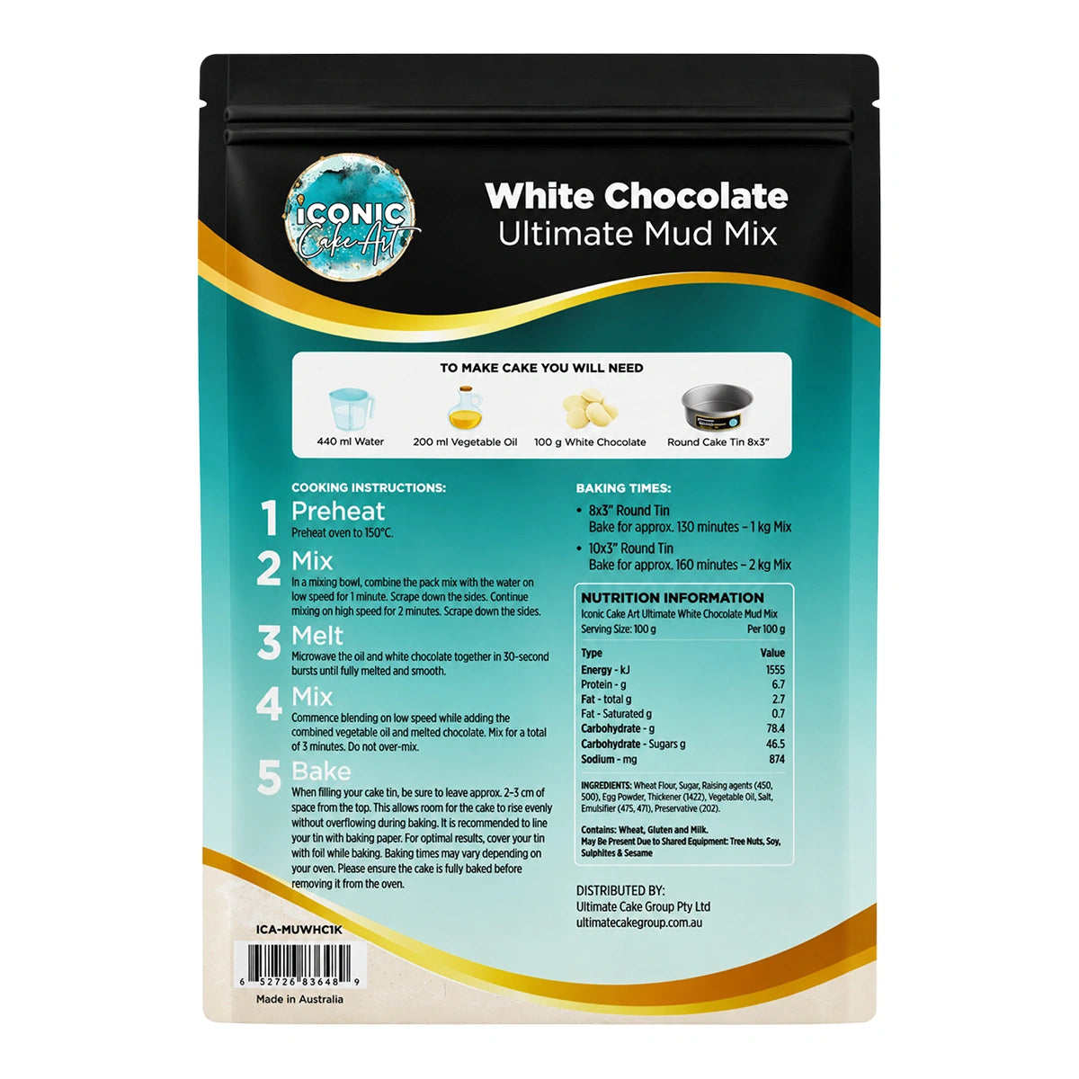 Chocolate White Ultimate Mud Mix 1kg - Iconic Cake Art