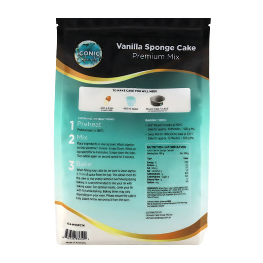 Vanilla Sponge Cake Premium Mix 1kg - Iconic Cake Art