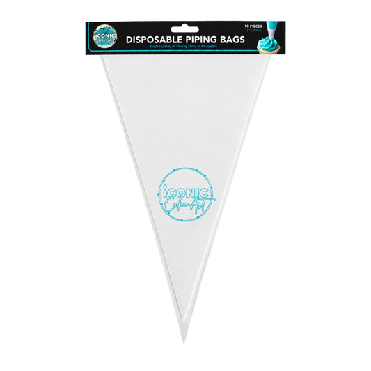 Clear 12 Inch Disposable Piping Bags 30cm (10 Pack) - Iconic Cake Art