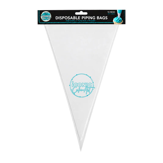 Clear 35cm Disposable Piping Bags 14 Inch (10 Pack) - Iconic Cake Art