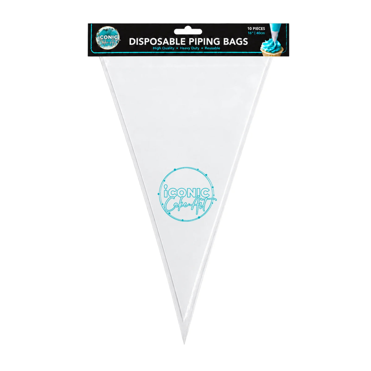 Clear 16 Inch Disposable Piping Bags 40cm (10 Pack) - Iconic Cake Art