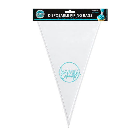 Clear 16 Inch Disposable Piping Bags 40cm (10 Pack) - Iconic Cake Art