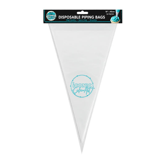Clear 45cm Disposable Piping Bags 18 Inch (10 Pack) - Iconic Cake Art