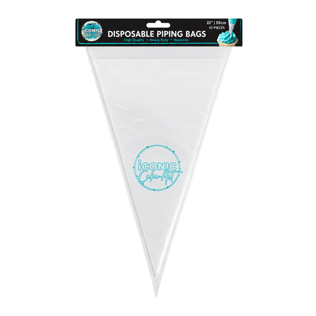 Clear 55cm Disposable Piping Bags 22 Inch (10 Pack) - Iconic Cake Art