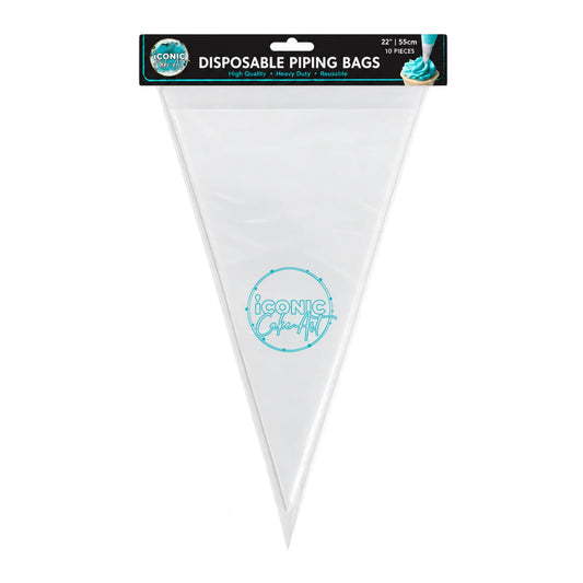 Clear 55cm Disposable Piping Bags 22 Inch (10 Pack) - Iconic Cake Art