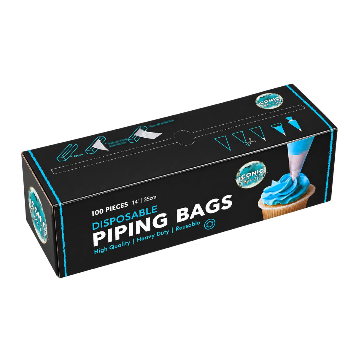 Clear 35cm Disposable Piping Bags 14 Inch (100 Pack) - Iconic Cake Art