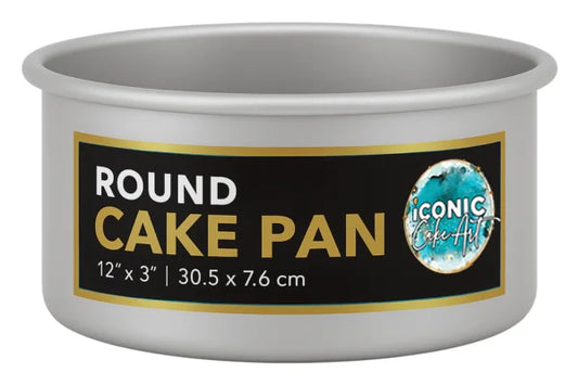 Round Cake Pan 12 Inch x 3 Inch - Iconic Cake Art