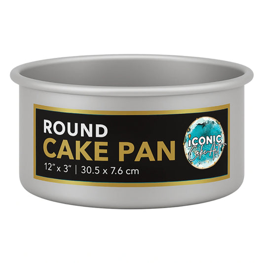 Round Cake Pan 12 Inch x 3 Inch - Iconic Cake Art