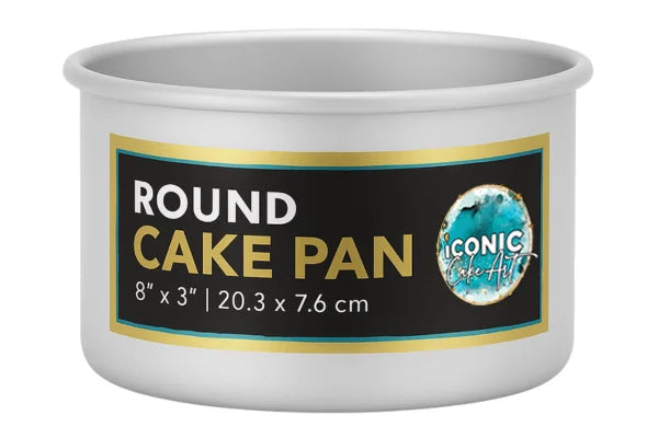 Round Cake Pan 8 Inch x 3 Inch - Iconic Cake Art