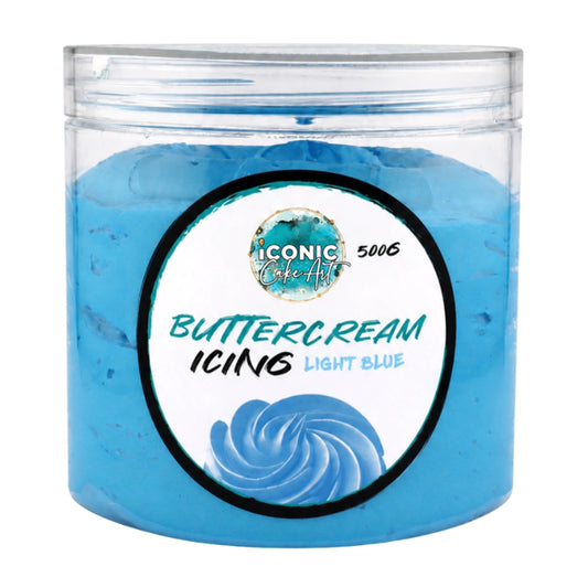 Light Blue Vanilla Ready to Use Buttercream 500g - Iconic Cake Art