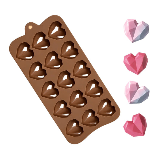 15 Geo Heart Silicone Mould