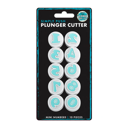 Mini Number Simply Push Plunger Cutters - 10 Pieces - Iconic Cake Art