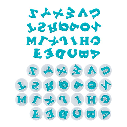 Mini Upper Case Alphabet Simply Push Plunger Cutters - 26 Pieces - Iconic Cake Art