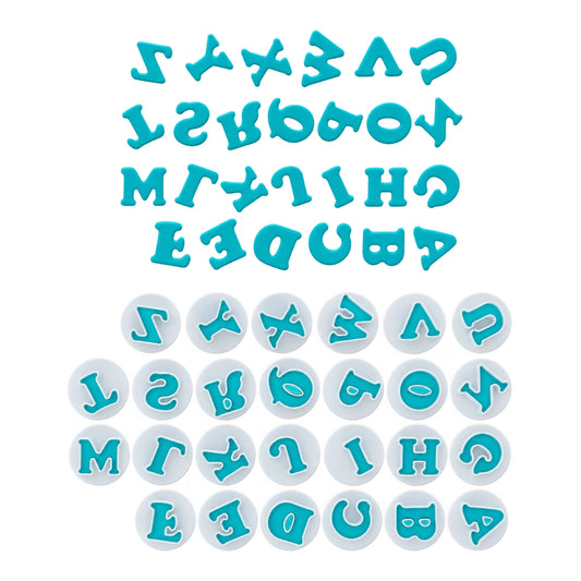 Mini Upper Case Alphabet Simply Push Plunger Cutters - 26 Pieces - Iconic Cake Art