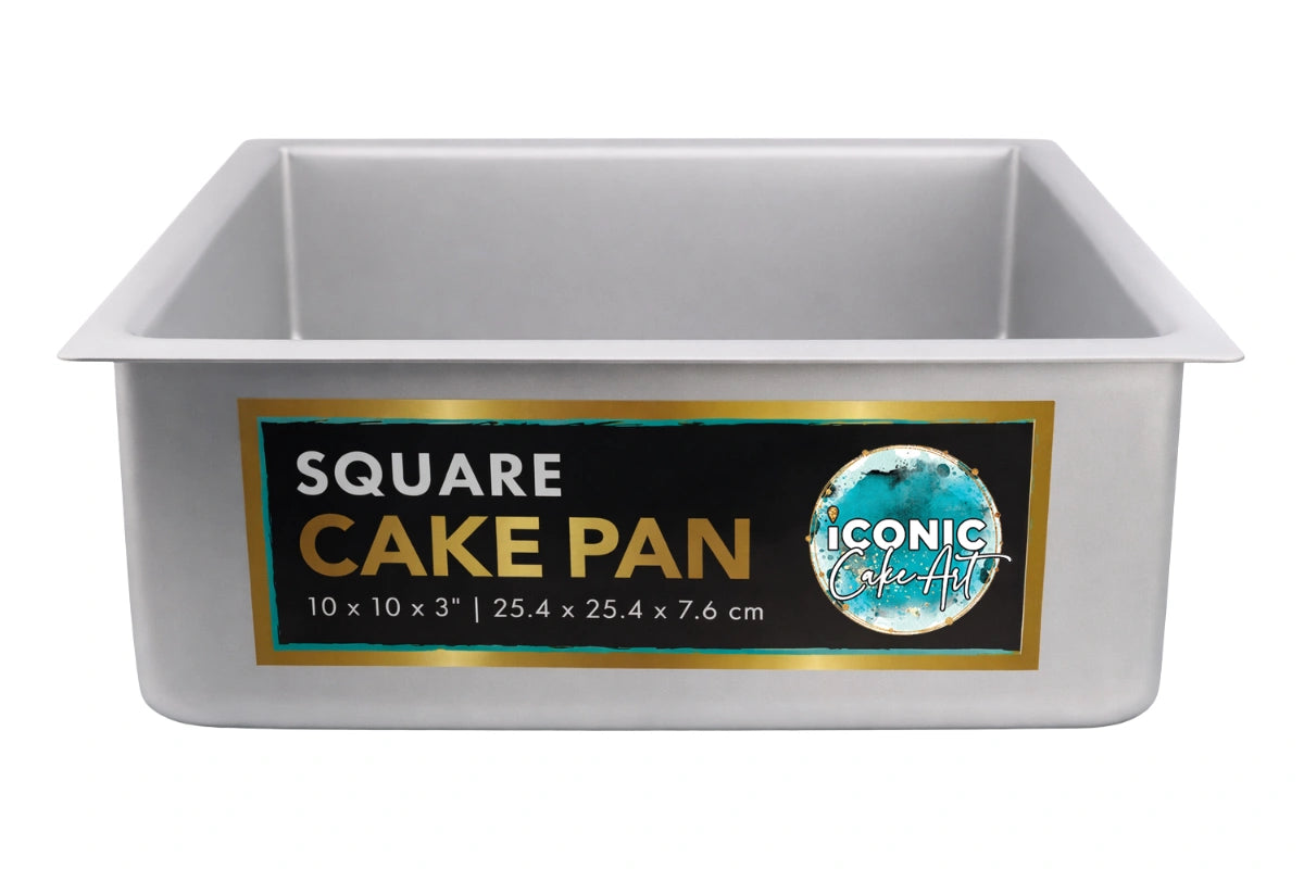 Square 3 Inch Deep Cake Pan 10 Inch x 10 Inch - Iconic Cake Art