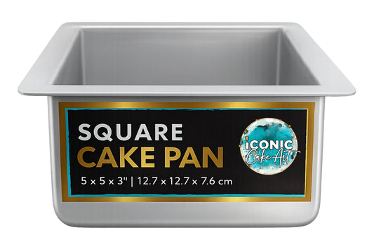 Square 3 Inch Deep Cake Pan 5 Inch x 5 Inch - Iconic Cake Art