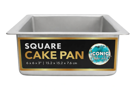 Square 3 Inch Deep Cake Pan 6 Inch x 6 Inch - Iconic Cake Art