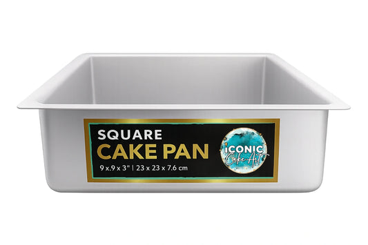 Square 3 Inch Deep Cake Pan 9 Inch x 9 Inch - Iconic Cake Art