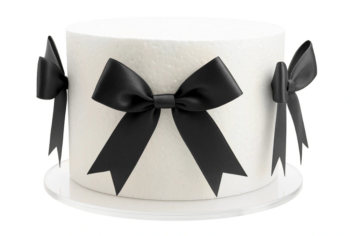 Black Satin Bows - Iconic Cake Art