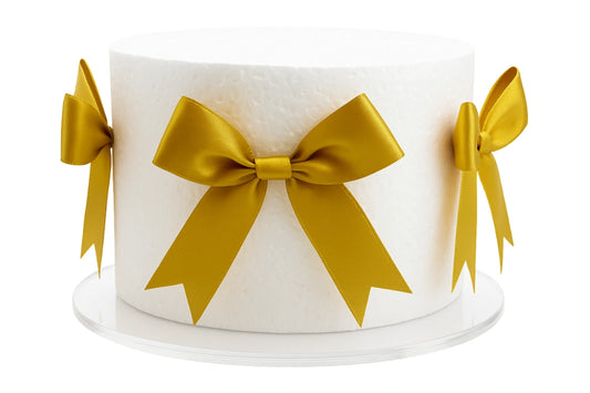 Gold Satin Bows - Iconic Cake Art