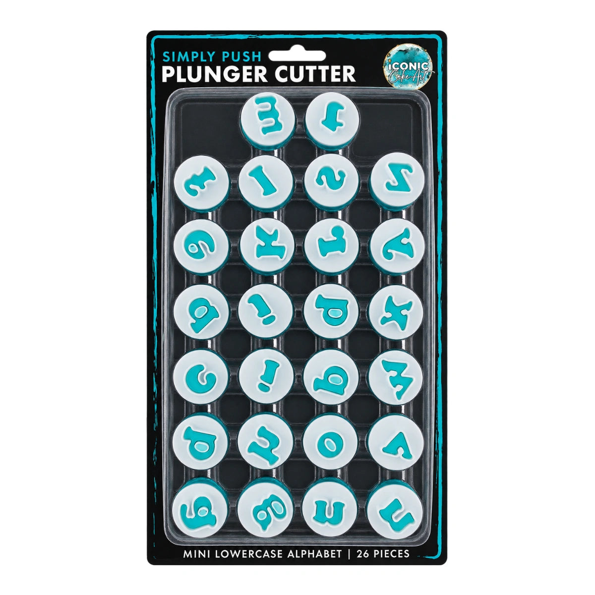 Mini Lower Case Alphabet Simply Push Plunger Cutters - 26 Pieces - Iconic Cake Art