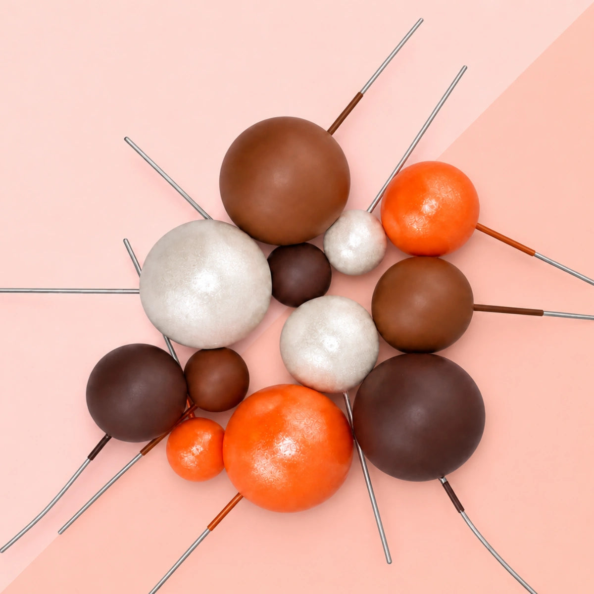 Autumn Glow Pearl Ball Toppers (12 Pack) - Iconic Cake Art