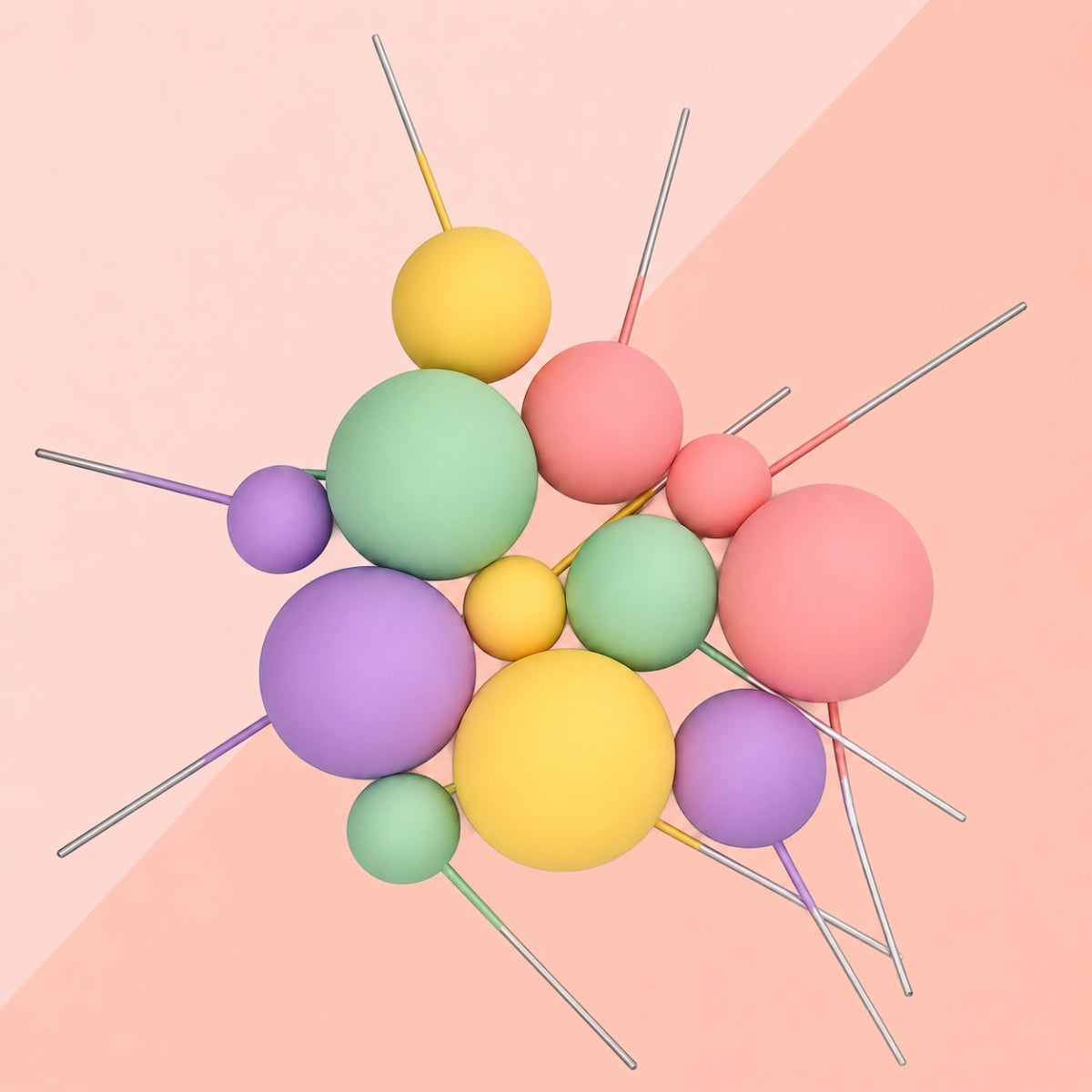 Pastel Bloom Matte Ball Toppers (12 Pack) - Iconic Cake Art