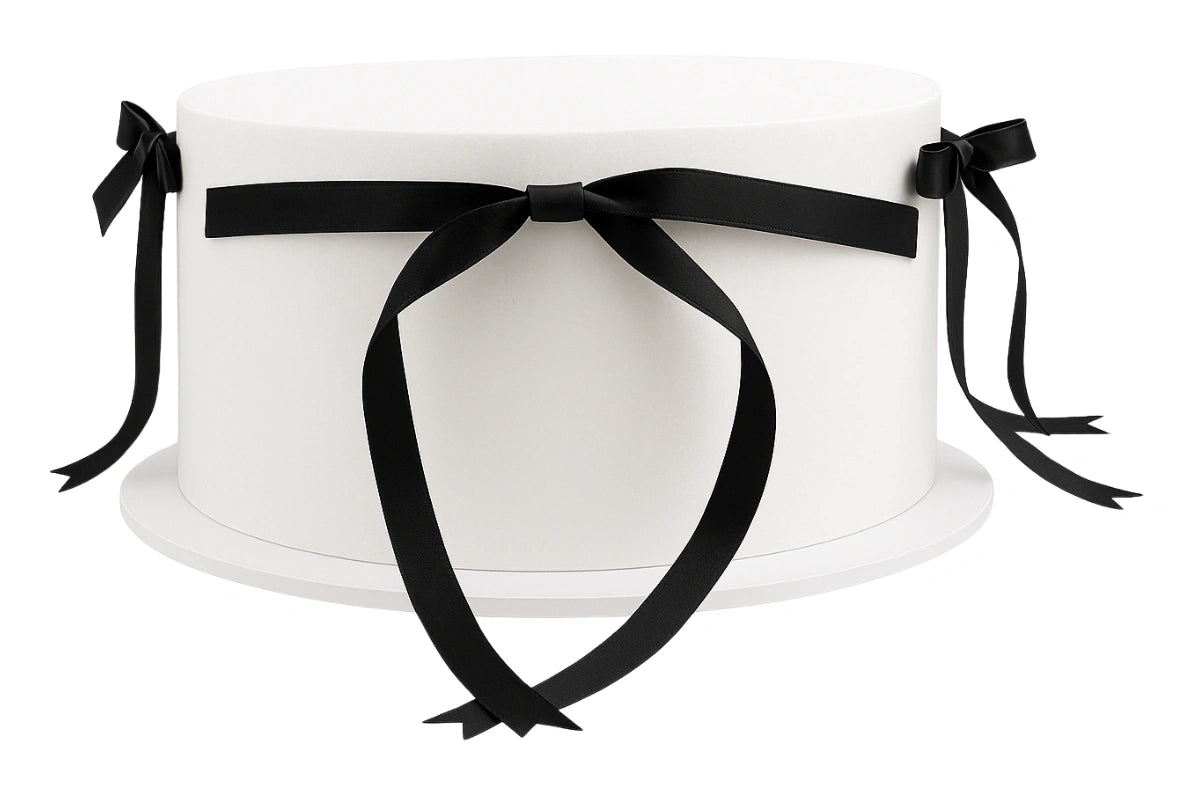 Black Vintage Satin Bow - Iconic Cake Art