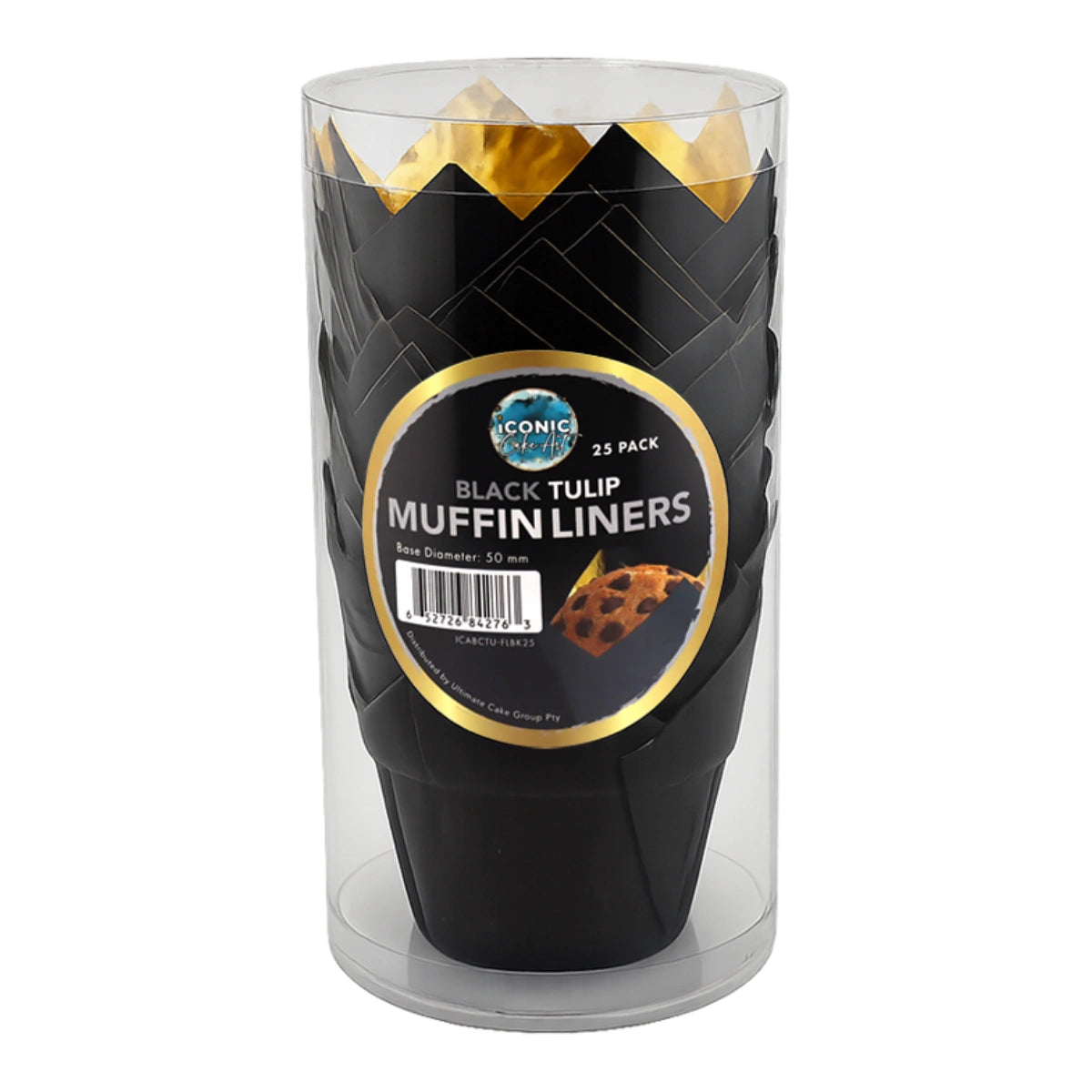 Black Tulip Baking Cups (25 Pack) - Iconic Cake Art