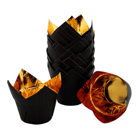 Black Tulip Baking Cups (25 Pack) - Iconic Cake Art