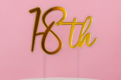 Gold 18th Birthday Topper - Iconic Cake Art
