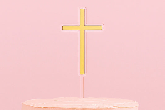Gold Cross Topper - Iconic Cake Art