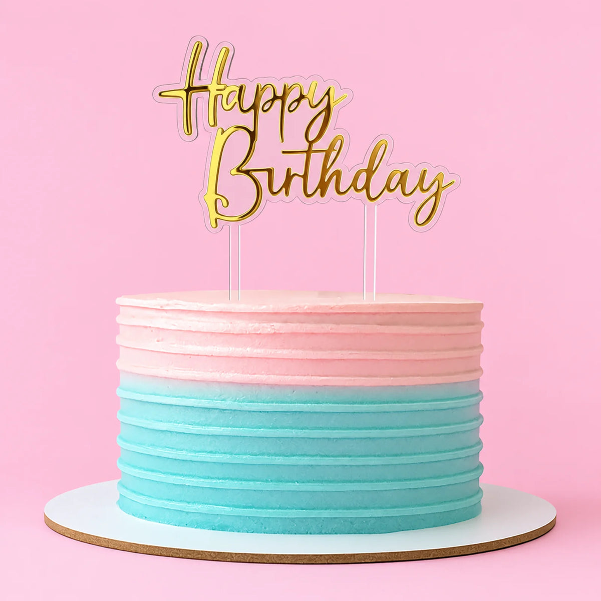 Gold Happy Birthday Topper - Iconic Cake Art