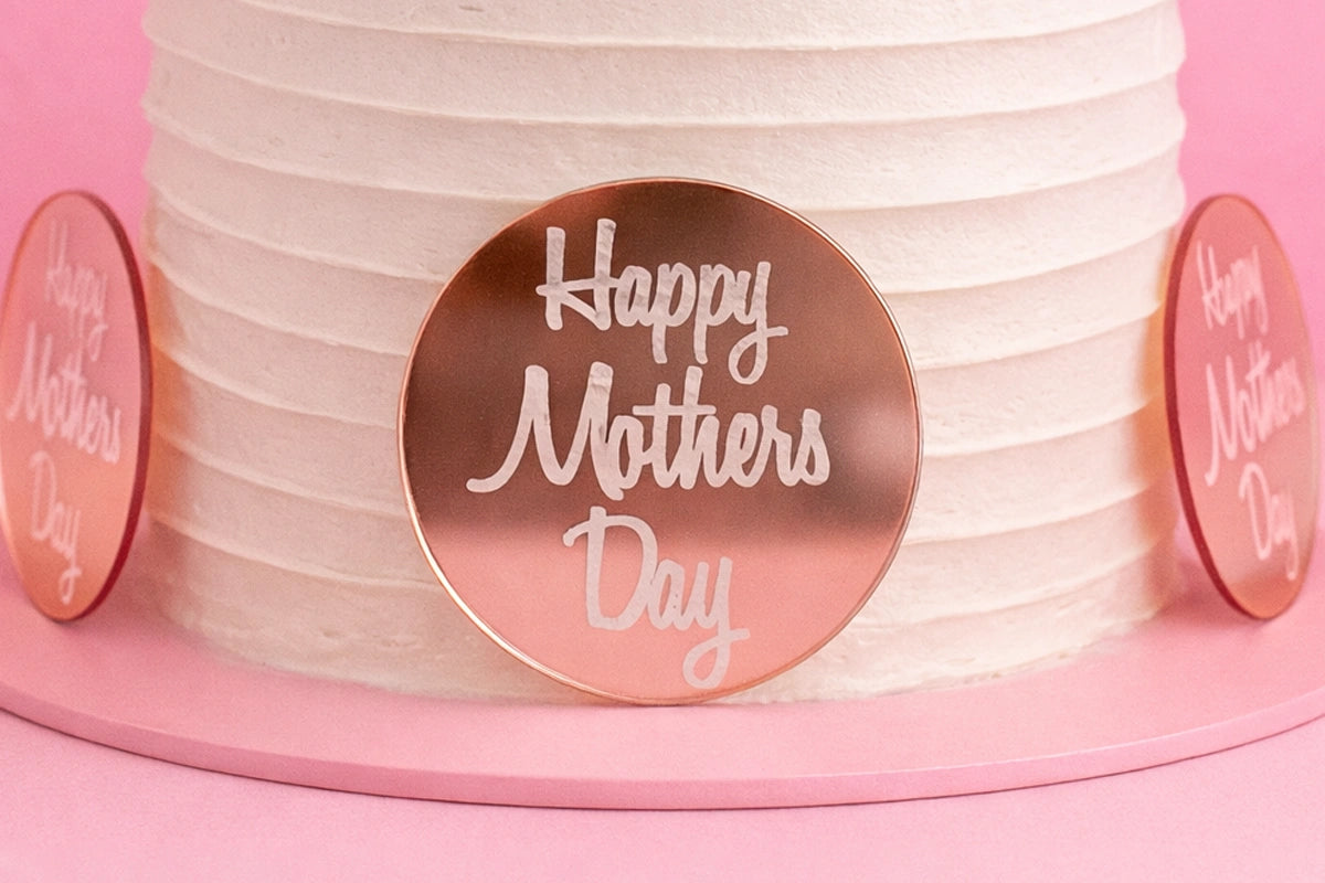 Rose Gold Mothers Day Toppers (6 Pack) - Iconic Cake Art