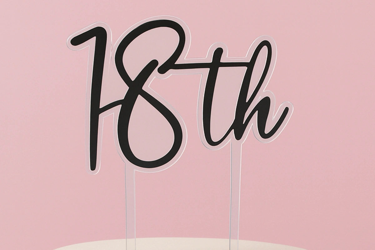 Silver 18th Birthday Topper - Iconic Cake Art