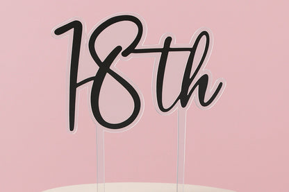 Silver 18th Birthday Topper - Iconic Cake Art