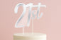 Silver 21st Birthday Topper - Iconic Cake Art
