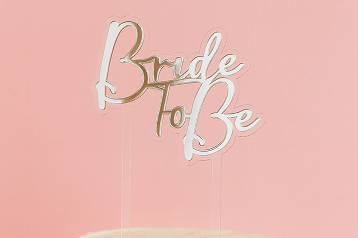 Silver Bride to Be Topper - Iconic Cake Art