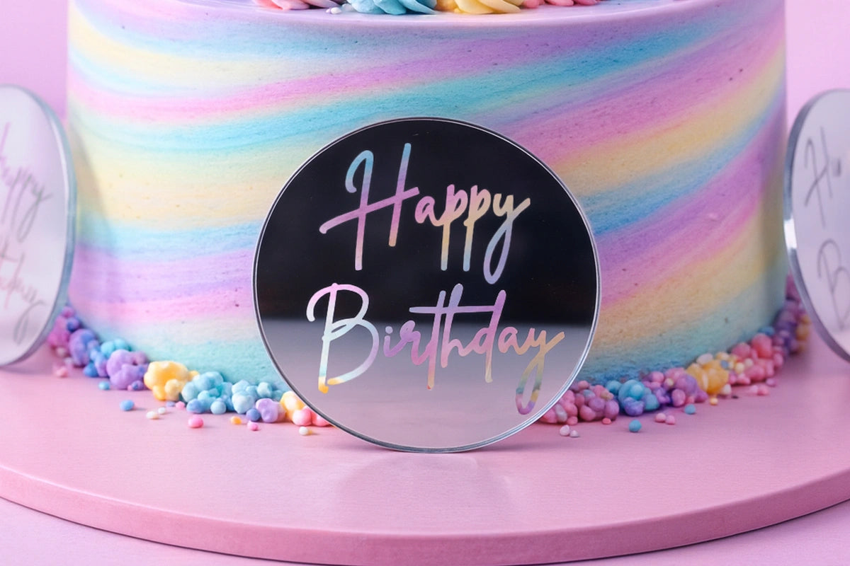 Silver Birthday Toppers (6 Pack) - Iconic Cake Art