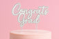 Silver Congrats Grad Topper - Iconic Cake Art