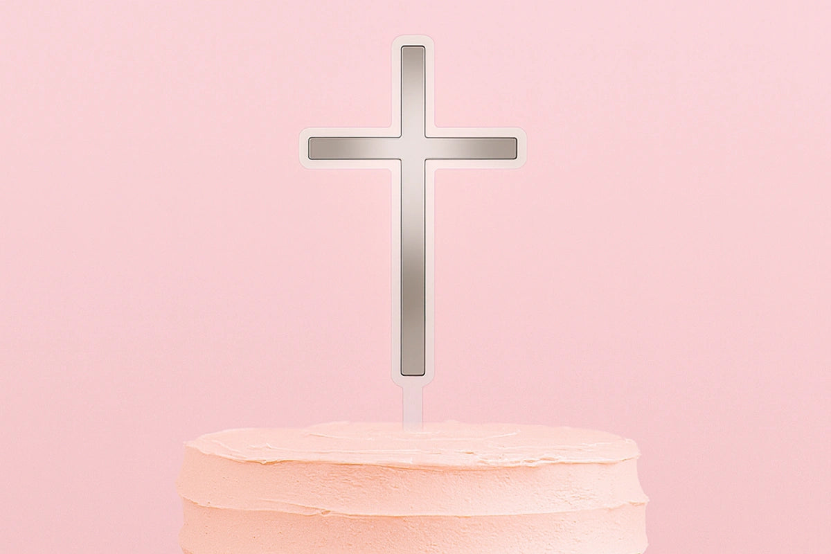Silver Cross Topper - Iconic Cake Art